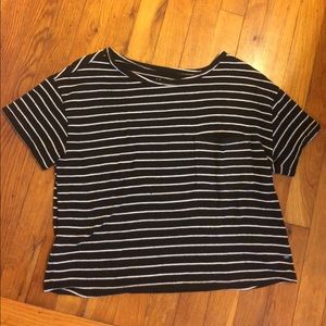 American Eagle Striped Knit Cropped Top